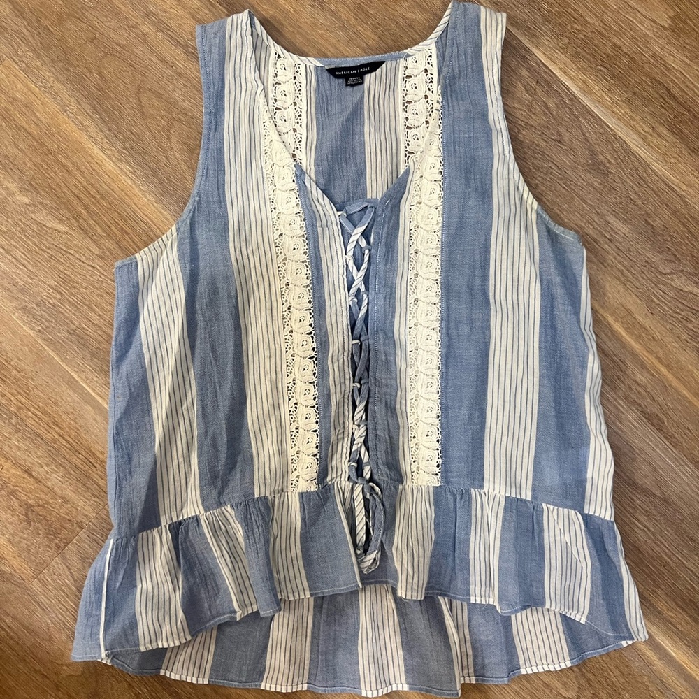 Cute Striped and Lace Top